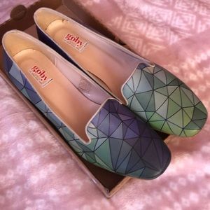 Goby Berry and emerald geometric loafer 38/7.5